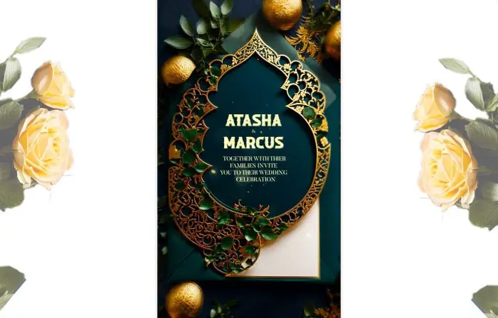 Elegant Muslim Nikah 3D Wedding Invitation Instagram Story